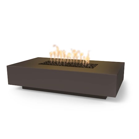 The Outdoor Plus 90 Rectangular Cabo Fire Pit - GFRC Concrete - Chocolate - Match Lit - Natural Gas OPT-CBLN90-CHC-NG